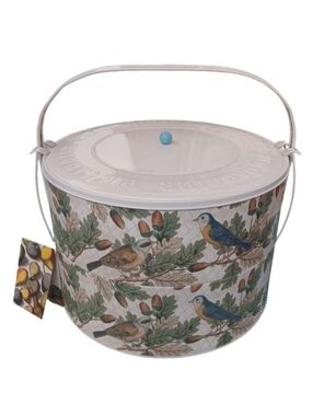 John Derian Double Pie Carrier | Stamped Metal | Bird & Leaf Design